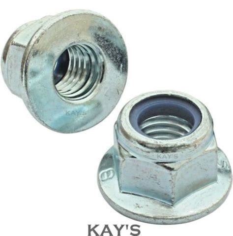 Flanged Nyloc Nuts Flange Nylon Insert Locking Nut Zinc Plated M M M