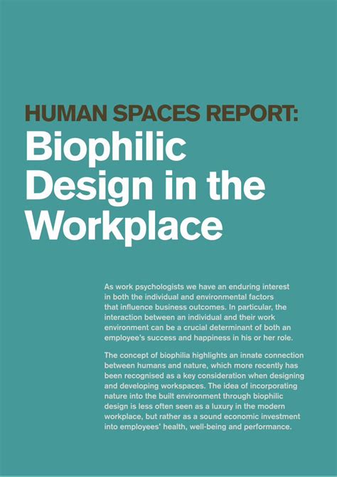 Pdf Human Spaces Report Biophilic Design In The Workplacea