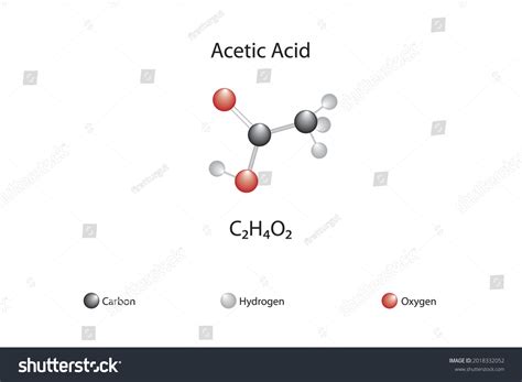 Molecular Formula Of Acetic Acid Chemical Royalty Free Stock Vector 2018332052