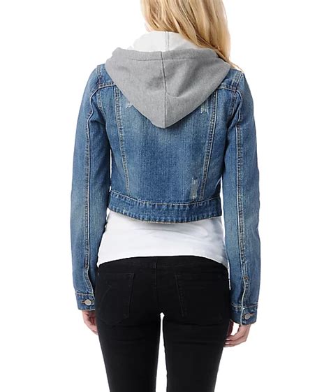 Thread And Supply Cropped Hooded Jean Jacket Zumiez