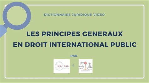 Principes G N Raux En Droit International Public Youtube