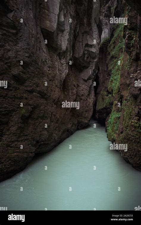 Inside The Aare Gorge A Section Of The River Aare That Carves Through