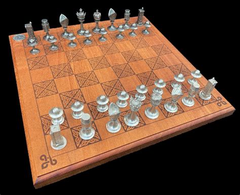 Medieval Chess Set │ Unique Pewter Chess Pieces Medieval Chess Set