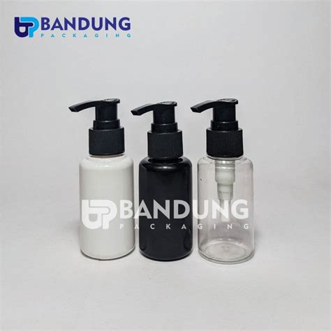 Jual Botol Plastik Pump Lotion Hitam Botol Tubular 70ML Putih Clear