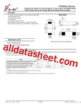 P Smsj A Datasheet Pdf Diyi Electronic Technology Co Ltd