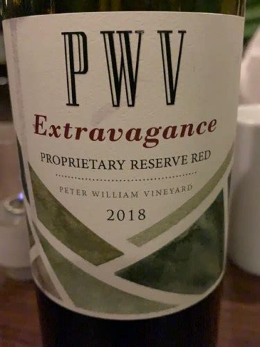 Peter William Vineyard Extravagance Proprietary Reserve Red Vivino