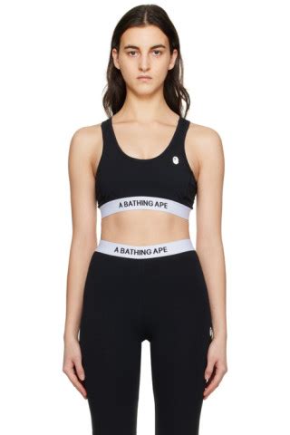 Bape Black Bonded Sport Bra Shorts Set Ssense Canada