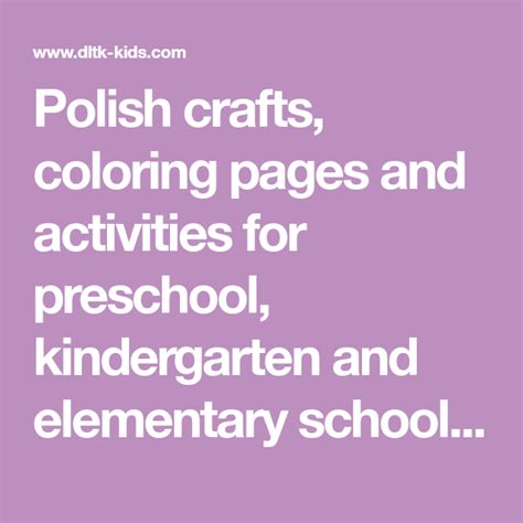 Polish Crafts Coloring Pages And Activities For Preschool