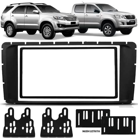 Moldura De Painel Para Cd Dvd Din Hilux Sw Srv Preta