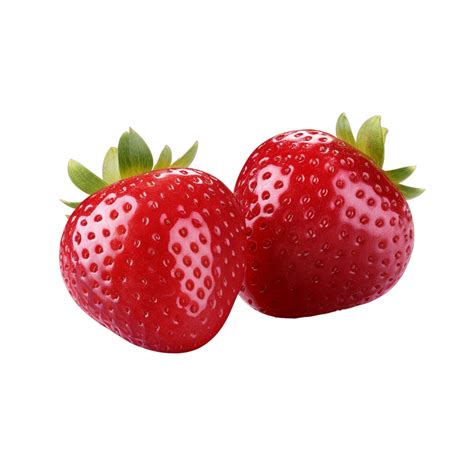 ai generated realistic red strawberry fruit  green leaves  png