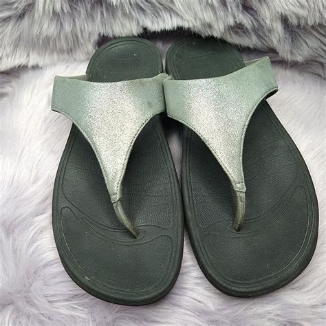 Fitflop Lulu Wedge Flip Flop Sandals Womens Size S Gem