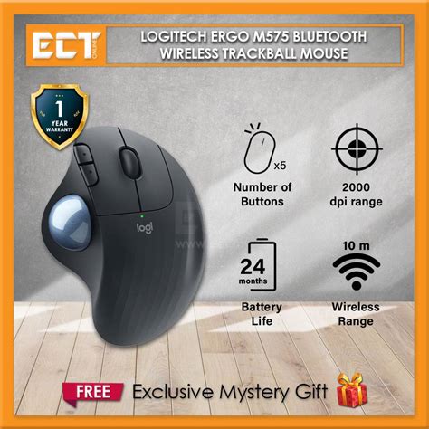 Logitech ERGO M575 Bluetooth Wireless Trackball Mouse