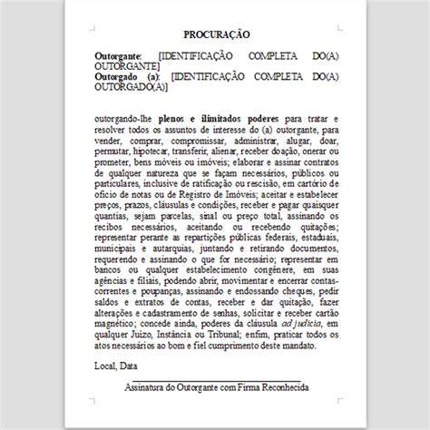 Exemplos E Modelos De Procuração Significados