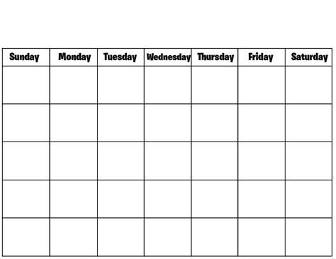 Blank calendar