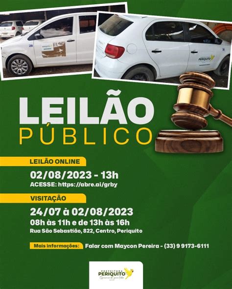 Aten O Ao Comunicado De Leil O P Blico Prefeitura Municipal De