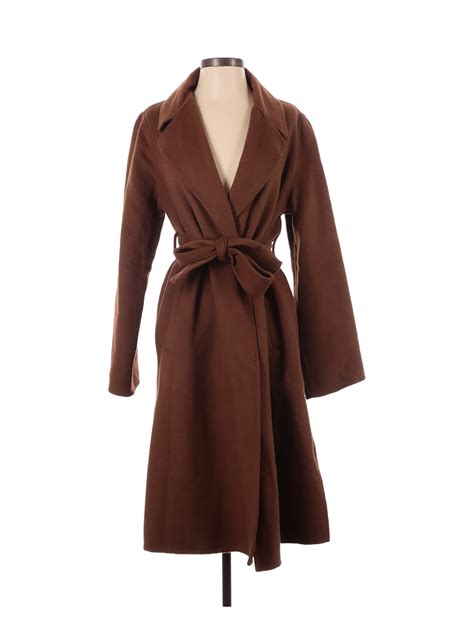 Zara Solid Colored Brown Wool Coat Size Xs 50 Off Thredup