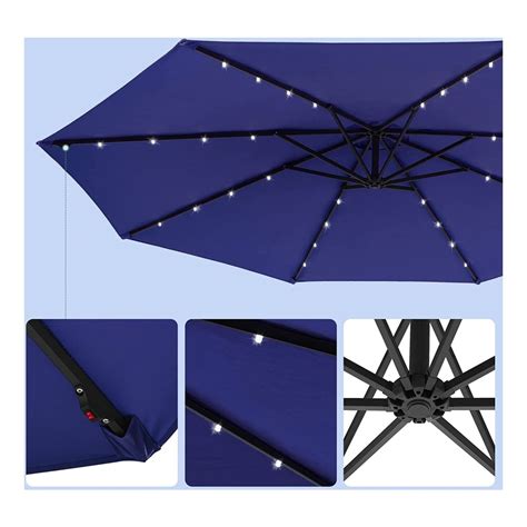 Parasol Met Led Verlichting Op Zonne Energie Verkeerslichtparasol