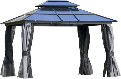 Outsunny X M Polycarbonate Hardtop Gazebo Canopy With Double