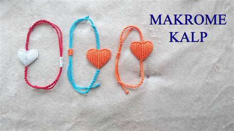 Makrome Kalp Bileklik Yapımı Diy Macrame Heart Bracelet YouTube