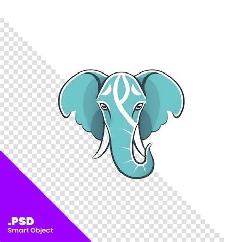 Plantilla de diseño de logotipo de cabeza de elefante ilustración