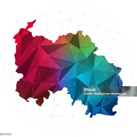 남오세티아 지도 추상 다각형 벡터 그림 낮은 폴리 다채로운 스타일 그라데이션 그래픽 0명에 대한 스톡 벡터 아트 및 기타 이미지