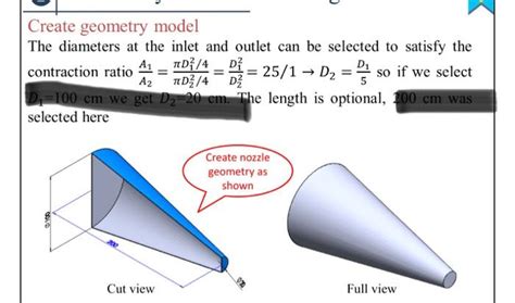 Solved Ate Geometry Model Diameters At The Inlet And Outlet