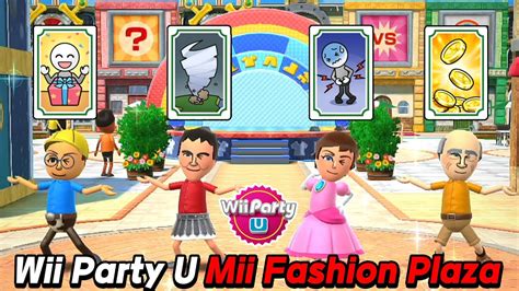 Wii Party U Mii Fashion Plaza Gameplay Dongking Vs Bruce Vs Elena Vs