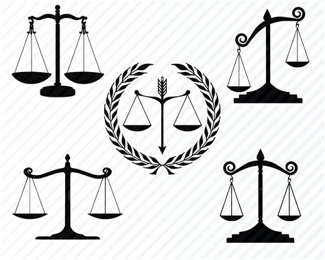 Scales Of Justice Svg Files Bundle Vector Images Clipart Etsy