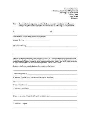 Fillable Online COMPLAINT FORM PLANNING ENFORCEMENT Fax Email Print