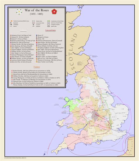 War of the Roses Map (1455 - 1485) by Janiculus on DeviantArt