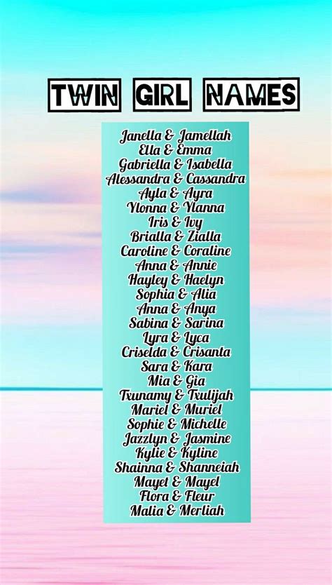 Cute Baby Names For Twins