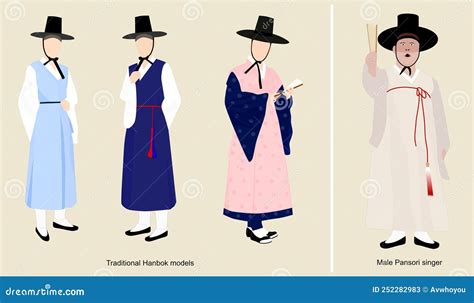 Traditional Korean Male Hanbok Collection Royalty Free Stock