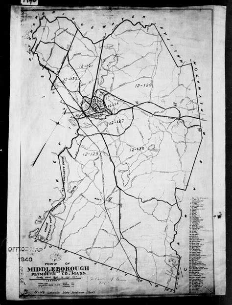 1940 Census Enumeration District Maps Massachusetts Plymouth County Middleborough Ed 12