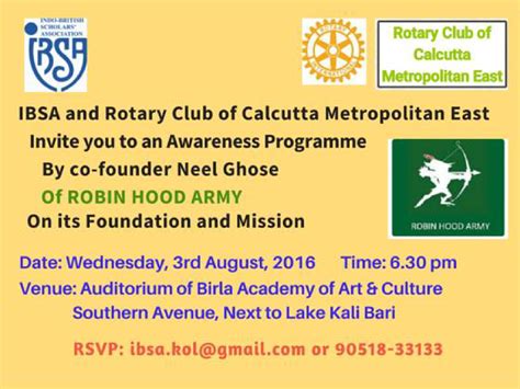 The Robin Hood Army (RHA) - Indo British Scholars’ Association