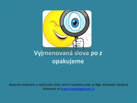 Ppt Anotace Vyjmenovan Slova Po V Autor Mgr Michaela Vackov