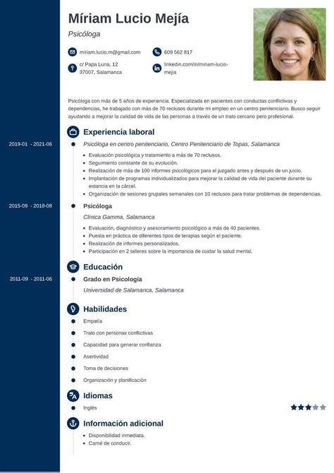 Curriculum Vitae De Psic Logo Gu A Completa Y Ejemplos