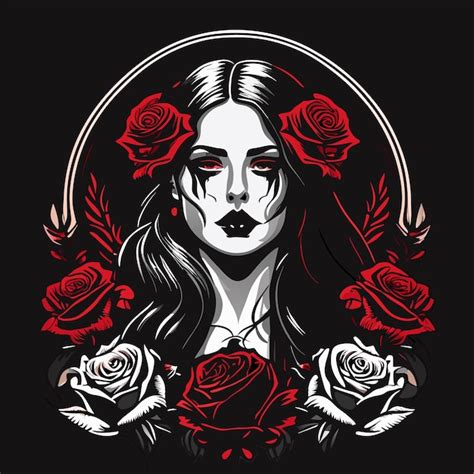 Premium Vector Skull And Roses Dead Skeleton Head And Red Flowers