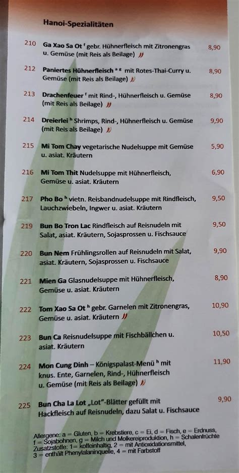 Speisekarte Von Hanoi Bistro Restaurant Karlsruhe Karlstra E