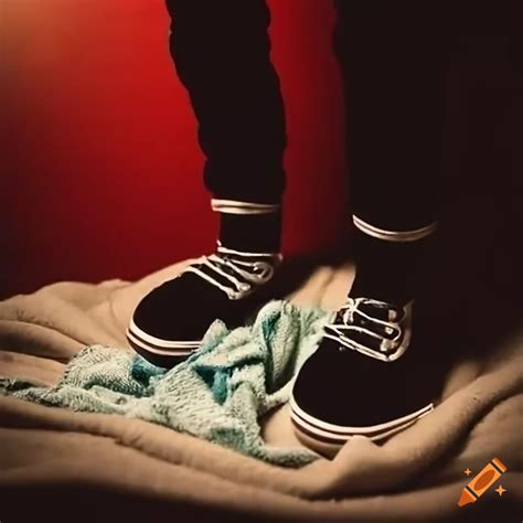 High Realism Photo Of The Feet Of Some Young Men Wearing Skater Outfit