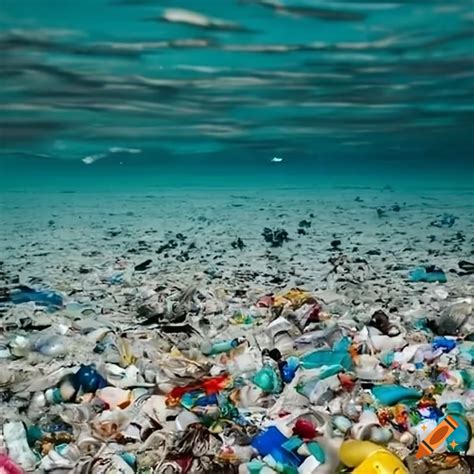 Beach Covered In Plastic Pollution On Craiyon