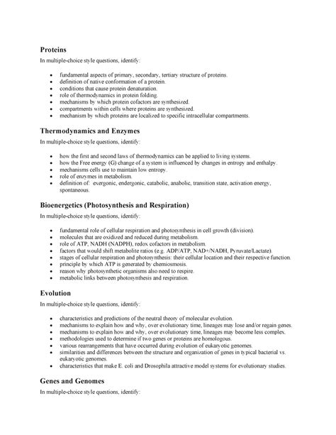 Biology 1002 Essential Outcomes 1 Proteins In Multiple Choice Style