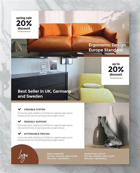 Furniture Flyer Template Psd Minimal Furniture Furniture Graphic