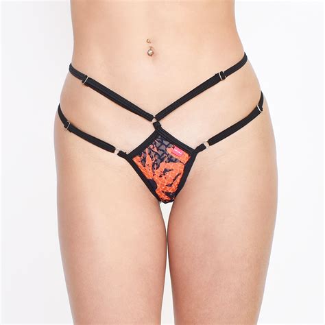 Sunset Waves Mesh Bikini Sexy Floral Print Oh Lola Swimwear