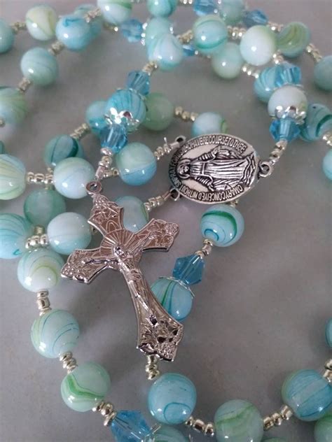 Beautiful Handmade Rosary Catholic Rosary Unique Rosary Blue Etsy