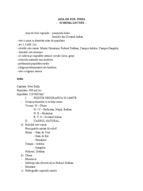 India Schema Lectiei Pdf