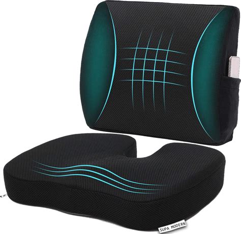 Memory Foam Car Seat Cushion And D Mesh Lumbar Support Pillow Coccyx