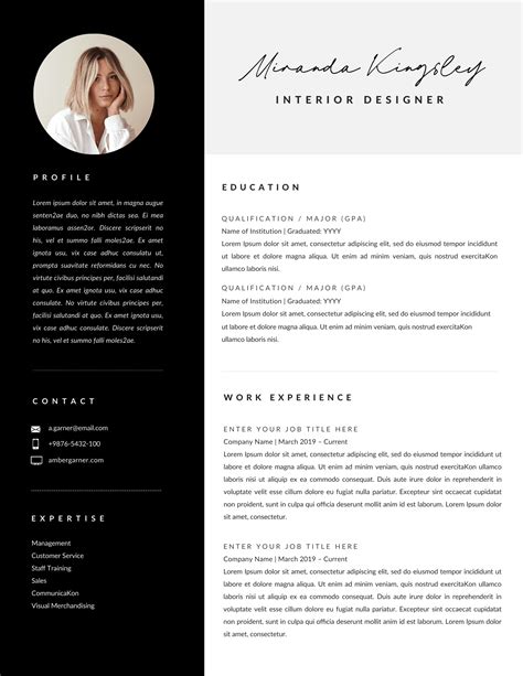 Modern Muse Resume Template For Canva Career Creative