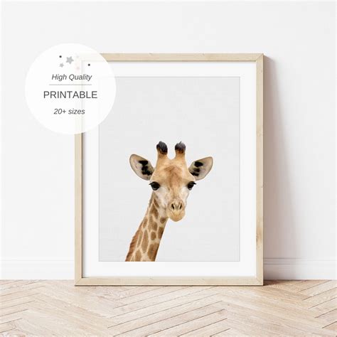 Safari Nursery Art Giraffe Print Printable Art Safari Etsy