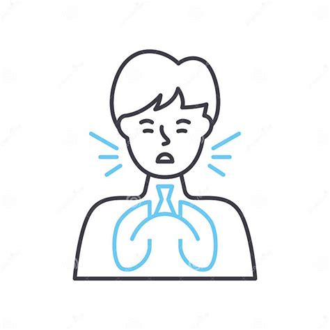 Dyspnea Line Icon Outline Symbol Vector Illustration Concept Sign