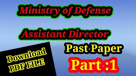 Ministry Of Defense Past Paper Part 1 MOD PAPER FPSC Past Paper